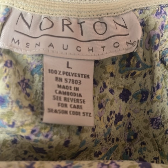 Vintage 90s Y2K A Line Flowy Paisley floral Pastel Green Slip Skirt Large - Picture 6 of 6